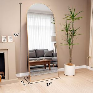 GKMZCGT Arched Full Length <b>Mirror</b> 56x21 Inch Aluminum Frame <b>Wall</b> Mountable Tempered Glass Home Decor <b>Mirror</b> - Product Image 2