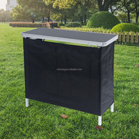 Hochwertiger, faltbarer, moderner Aluminium-Bartisch mit LED-Beleuchtung und Verkleidung für Garten- und Poolpartys