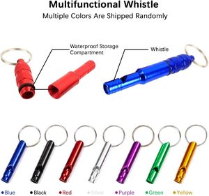 Porte-clés sifflet 2-en-1 multifonction avec étui à pilules, étanche et scellé, pour arbitres <span class=keywords><strong>de</strong></span> sport et entraînement - Product Image 2