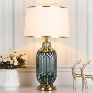 Modern Nordic Brass LED <b>Table</b> <b>Lamp</b> with Warm <b>White</b> Light Eco-Friendly Drum <b>Shade</b> for Living Room Bedroom Villa Hotel Use - Product Image 5
