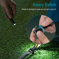 BORUiT RJ11 Lampe torche de poche ultra-légère, étanche IP67, rechargeable, 120LM LED, longue durée, petite, mini, EDC
