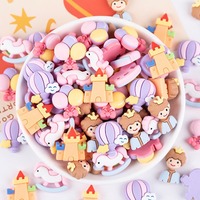 Dessin animé château résine breloques ballon épingle à cheveux montre tasse Patch Bracelet coque de téléphone résine artisanat résine accessoires pour la décoration