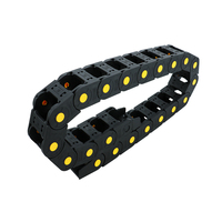 HLTNC 1000mm R55 25mm X 38mm Innengröße Gelber Punkt Schwarze Kunststoff-Kabelkette für CNC