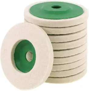 10 Pack 4\" round Wool Polishing Discs Diamond & Foam Finish Wheel Buffing Pads for Stone & Car Polishing for Angle Grinder