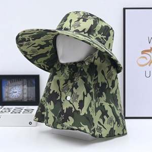 Sombrero de pescador de ala ancha para verano, protección solar, gorra de pesca, sombrero de safari, gorro con cubierta para el cuello, para viajes, ciclismo, esquí - Product Image 2