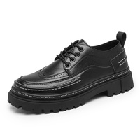 Chaussures habillées en cuir pour hommes Mocassins de mariage Chaussures en cuir à hauteur accrue pour affaires à lacets