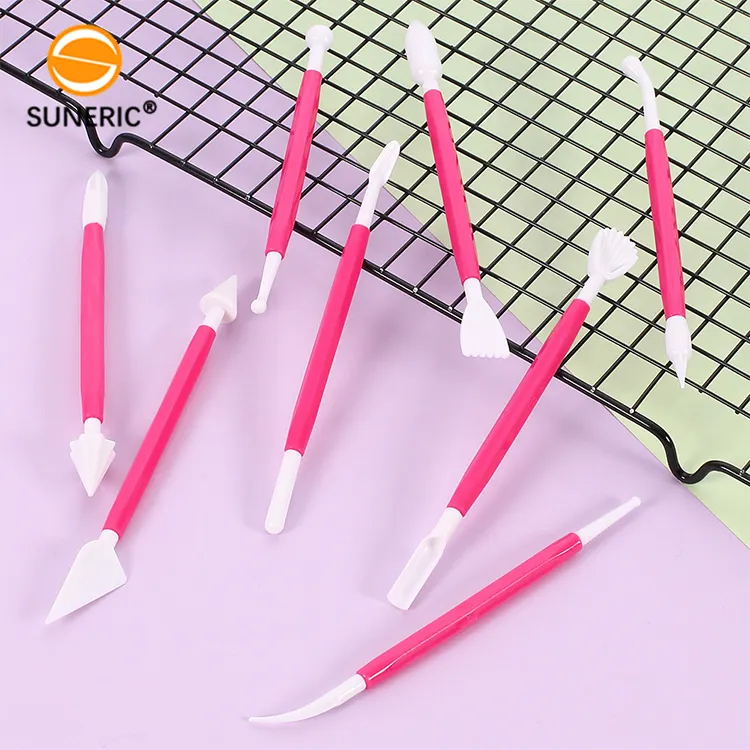Gum paste pink sugar craft sculpting tools set fondant modeling tool for cake decorating
