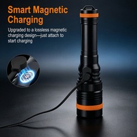 Lampe torche sous-marine haute puissance IP68 étanche 750 lumens avec zoom magnétique et LED pour la plongée sous-marine