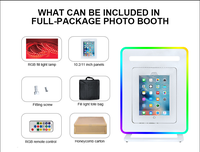 Cabina de Fotos Selfie de Escritorio con Marco Metálico, Luz RGB Ajustable, Compatible con iPad de 10.2/10.5/10.9/11 Pulgadas, Precio al por Mayor