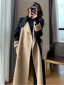 Trench-Coat Long en Laine Croisé avec Ceinture, Grande Taille, Coupe Ample pour <span class=keywords><strong>Femme</strong></span> - Product Image 5