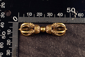 Vajra Tibetano Budista de Latón Vintage, Dorje Tallado a Mano, Decoración Religiosa, Adorno de Feng Shui, Coleccionable - Product Image 6