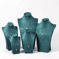 Présentoir de comptoir en velours pour colliers, mannequin buste, support de bijoux, modèle de présentation