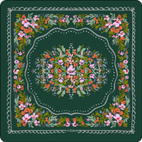 Tapis de mahjong américain artistique vert et violet, imprimé de fleurs et d'animaux sauvages, tapis de jeu à la mode, nappe antidérapante