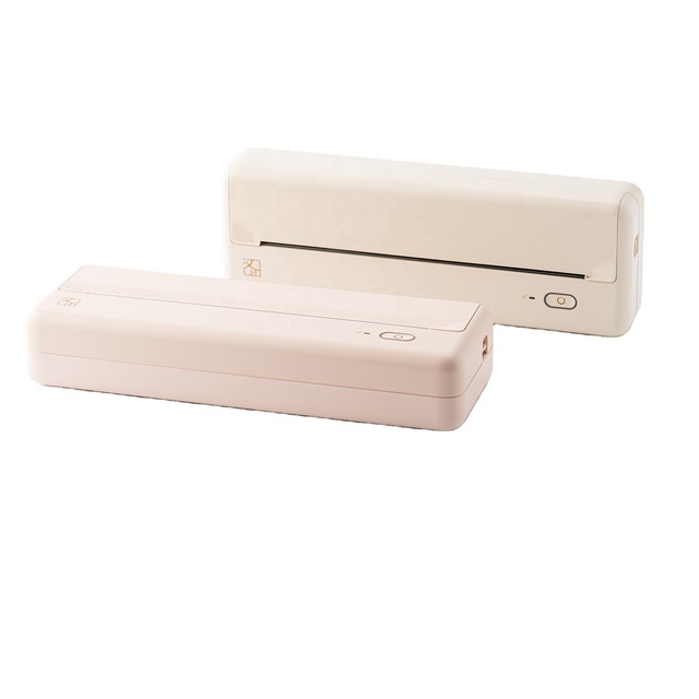 Portable A4 Thermal Paper Printer Mini Wireless BT Mobile Document Printer with 210mm/110mm Receipts Home Office Travel-MT810