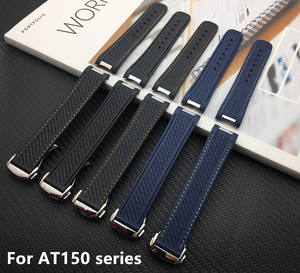 Bracelet de montre en caoutchouc de silicone à bout incurvé de 20mm avec métal pour bracelet Ome Ga <span class=keywords><strong>Sea</strong></span> <span class=keywords><strong>Master</strong></span> <span class=keywords><strong>300</strong></span> AQUA TERRA AT150 8900 Tools - Product Image 2