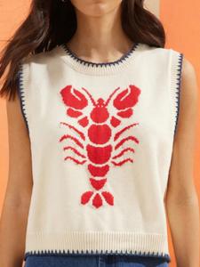 Wholesale 2026 New Fashion <b>Women's</b> Crew Neck Sleeveless Cable Knit <b>Top</b> Pullover <b>Vest</b> - Product Image 6