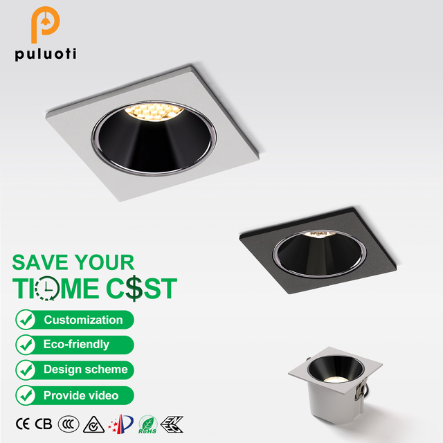 5W Single Square Surface Mounted Aluminum LED Downlight 3000K Mini Cutout IP20 38 Beam Angle 3-Year Warranty Indoor Walk-in