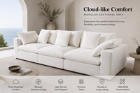 Luxuriöses Modernes Minimalistisches Outdoor-Sofa-Set Flexibles Modulares Design Gepolsterte Couch für Wohnzimmer Schlafzimmer Esszimmer