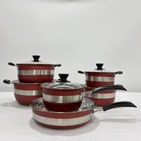 Ensemble de casseroles en acier inoxydable de style allemand de haute qualité, 12 pièces, ensemble de casseroles à induction à double fond, marmite et poêles