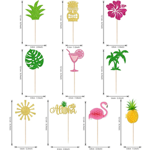 Promozione all'ingrosso torta di cottura decorazione Plug-in Stereo torta di compleanno Toppers fenicottero hawaiano ananas stuzzicadenti decorativi - Product Image 2