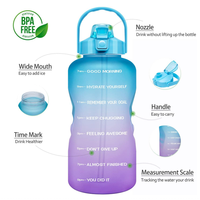 Pichet de gymnastique étanche portable Jenner de 1 gallon avec logo personnalisé et marqueur de temps