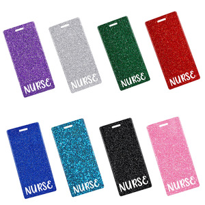 Cross-border NURSE <b>glitter</b> acrylic board, vertical version, hospital nurse badge/name identification label wholesale. - Product Image 1
