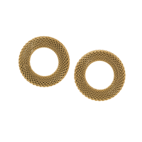 Boucles d'oreilles clous grandes et rondes en acier inoxydable plaqué or Gaovo, maille ajourée, bijoux fantaisie géométriques tendance pour femme, usage quotidien