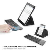 Ultra Slim 64-Key lipat tiga, dapat diisi ulang untuk gigi biru bantalan sentuh desain portabel lipat untuk Laptop Tablet PC & ponsel