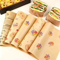 Papier sulfurisé alimentaire de qualité supérieure, enduit de PE, résistant à la graisse, pour emballage de sandwichs, burgers, biscuits, pain, cadeaux, avec logo personnalisé, fabriqué en Chine.