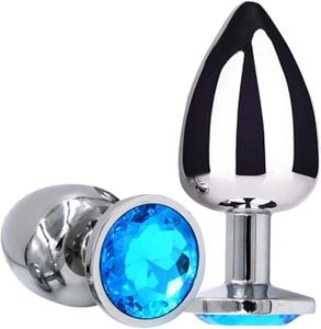 Round <strong>Stainless</strong> <strong>Steel</strong> <strong>Anal</strong> Plug with 3 Sizes 100% Waterproof IPX7 &amp; Skin-friendly for Adults Men/Women Couples <strong>Sex</strong> <strong>Toy</strong> - Product Image 1