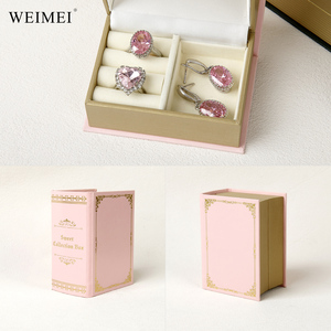 Caja de Almacenamiento de Joyas de Papel Estilo Libro WEIMEI, Diseño Elegante y Práctico para Organizar Anillos, Aretes, Collares y Broches - Product Image 6