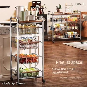 Porte-collation <span class=keywords><strong>de</strong></span> style rétro chariot multifonctionnel <span class=keywords><strong>panier</strong></span> <span class=keywords><strong>de</strong></span> cuisine multicouche pour fruits et légumes étagère <span class=keywords><strong>de</strong></span> rangement amovible pour jouets <span class=keywords><strong>de</strong></span> collation - Product Image 2