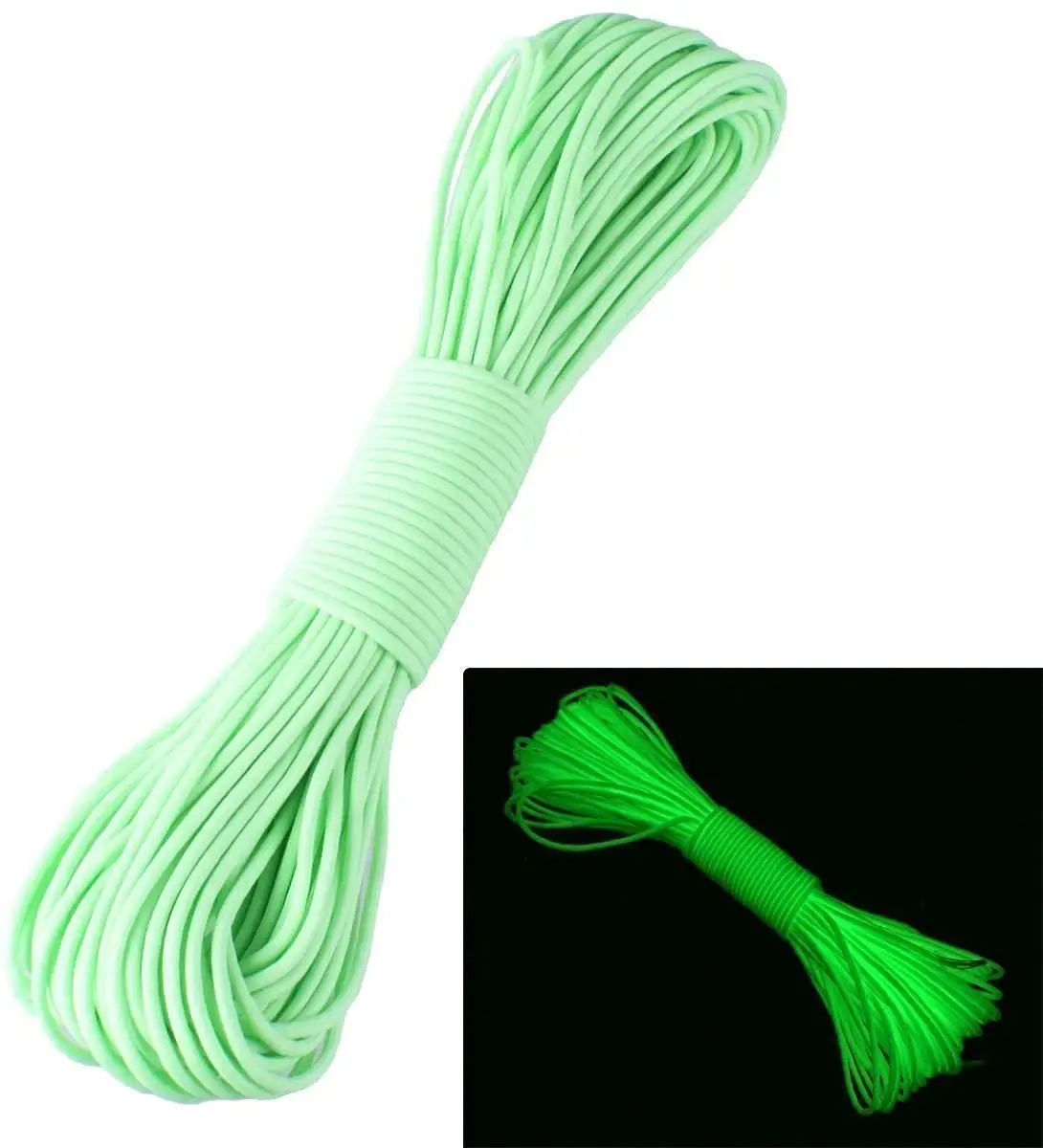 Other camping & hiking gear Reflective Polyester Parachute Cord Outdoor Glow In The Dark Rope Paracord 550 Paracord Rope