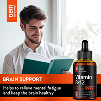 Gouttes de Vitamine B12 OEM, Gouttes Liquides Sublinguales B12, Soutien au Métabolisme, Amélioration de l'Énergie, Complément Liquide de Vitamine B12 Végétalien
