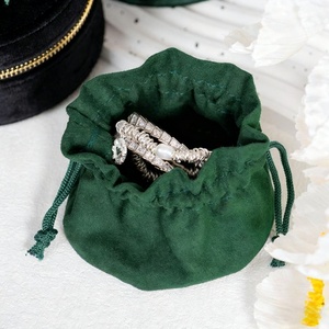 Custom Luxury Floral Embroidered Round Velvet Jewelry Travel <b>Box</b> Jewelry <b>Box</b> Embroidery Blank - Product Image 2