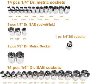 Directo de fábrica, juego de <span class=keywords><strong>40</strong></span> piezas de acero al carbono, herramienta para coche y motocicleta, combinación de llave de vaso, potencia manual, 1 año de garantía - Product Image 2
