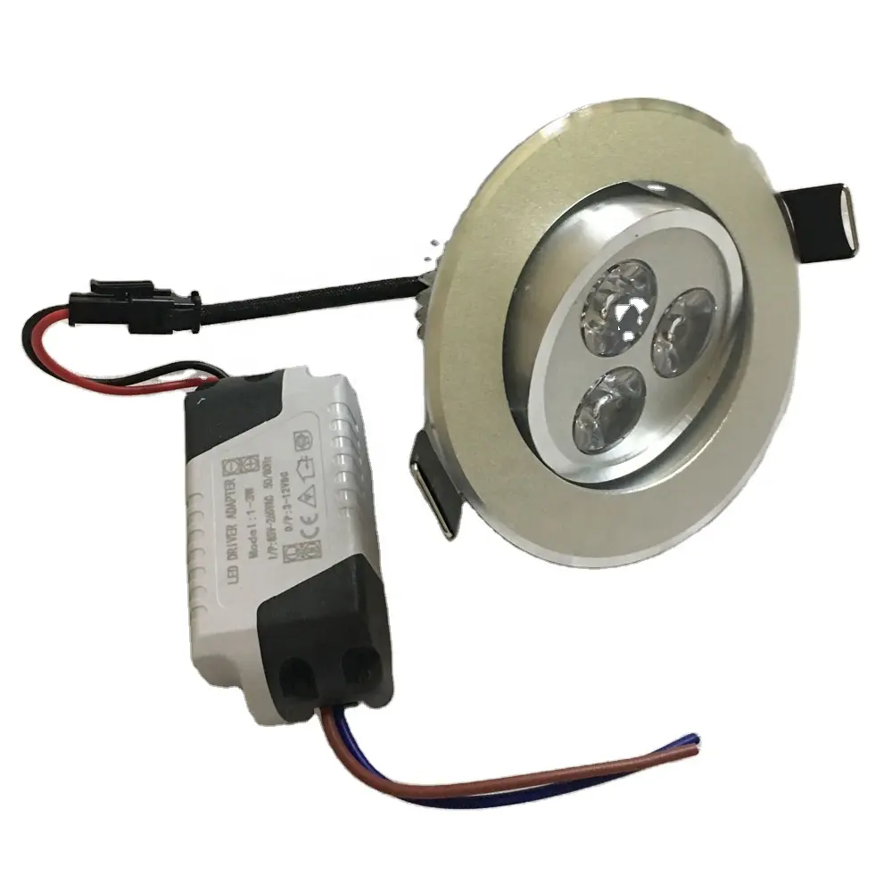 AC85-265V LED tavan ışık 240-270lumen 3W LED aşağı ışık gömme dekorasyon tavan lamba ampulü fikstürü alüminyum gövde