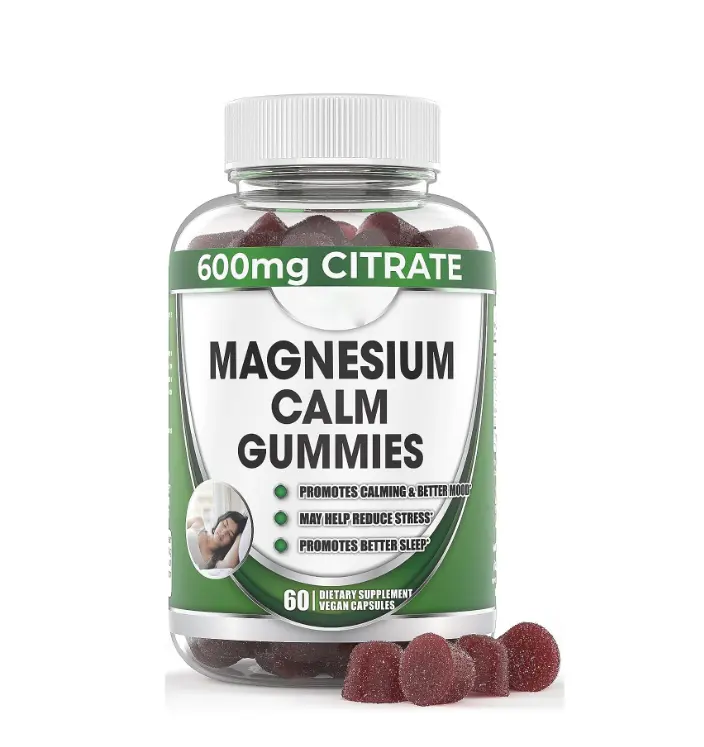 Magnésio Citrato Gummy Suplemento De Gomas De Magnésio para Adultos Crianças Homens Mulheres Natural Calma Suplementos Mastigáveis