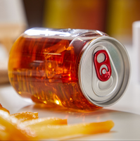 Récipient à gâteau en plastique avec logo personnalisé canette de soda bocaux en plastique PET de qualité alimentaire jetables avec couvercle facile à ouvrir boîtes de jus de dessert