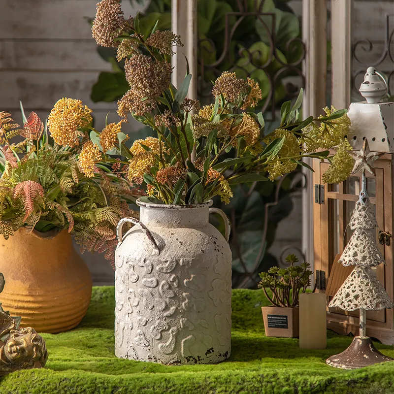 Grosir vas logam pola dekorasi Prancis meja dekorasi rumah bar retro untuk rumah