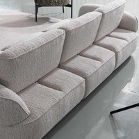 En stock en gros Milan Creative Salon Hôtel Furntiue Rangée droite Dossier Trois Places Escargot Canapé