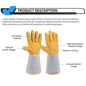 Gants <span class=keywords><strong>de</strong></span> soudage en cuir <span class=keywords><strong>de</strong></span> chèvre robustes, résistants au feu, avec renforts sur la paume, gants <span class=keywords><strong>de</strong></span> <span class=keywords><strong>soudeur</strong></span>, gants <span class=keywords><strong>de</strong></span> sécurité pour le travail industriel - Product Image 5