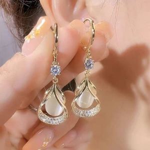 French Trendy Alloy Crystal Waterdrop Dangle <b>Earrings</b> Long Bling Rhinestone Geometric Pendant Jewelry Silver Plated - Product Image 5