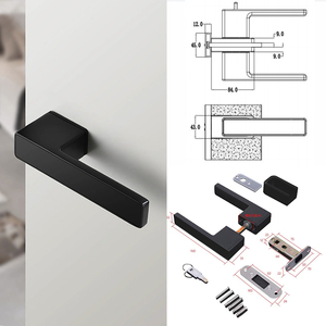 Euro phong cách hiện đại Ổ khóa cửa xử lý OEM sang trọng rắn Hợp kim kẽm cửa xử lý thiết lập Matte Black vàng hợp kim nhôm cửa xử lý - Product Image 4