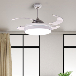 Bedroom Decorative Remote Control Low Watt Ac Voltage Dc Motor Invisible <b>Led</b> Ceiling Fan <b>Light</b> - Product Image 2