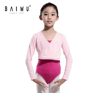 Детский тренировочный балетный костюм, трико, топ с запахом для балетных танцев, 11421411