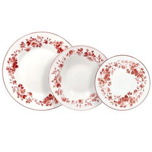 Servizio di Stoviglie Completo Tognana Charlotte Rosso, 18 Pezzi - Product Image 1