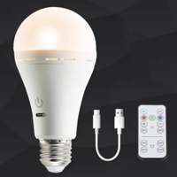 Ampoule d'urgence rechargeable et dimmable Everstar A67 E27 avec interrupteur tactile et télécommande – Offre spéciale pour entrepôts – Lumière LED SMD