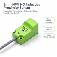 Capteur de proximité inductif NPN NO carré intégré de 5 mm, 3 fils, haute température, détecteur de métaux
