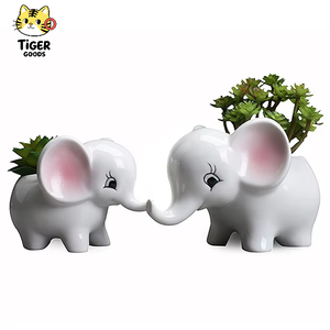 TGYW Dropshipping Pots à succulentes en <span class=keywords><strong>céramique</strong></span> en forme d'éléphant, jardinières pour plantes d'intérieur et d'<span class=keywords><strong>extérieur</strong></span>, <span class=keywords><strong>cactus</strong></span> - Product Image 1